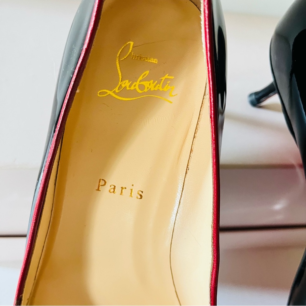 Christian Louboutin black red patent kitten heels - Picture 8 of 16